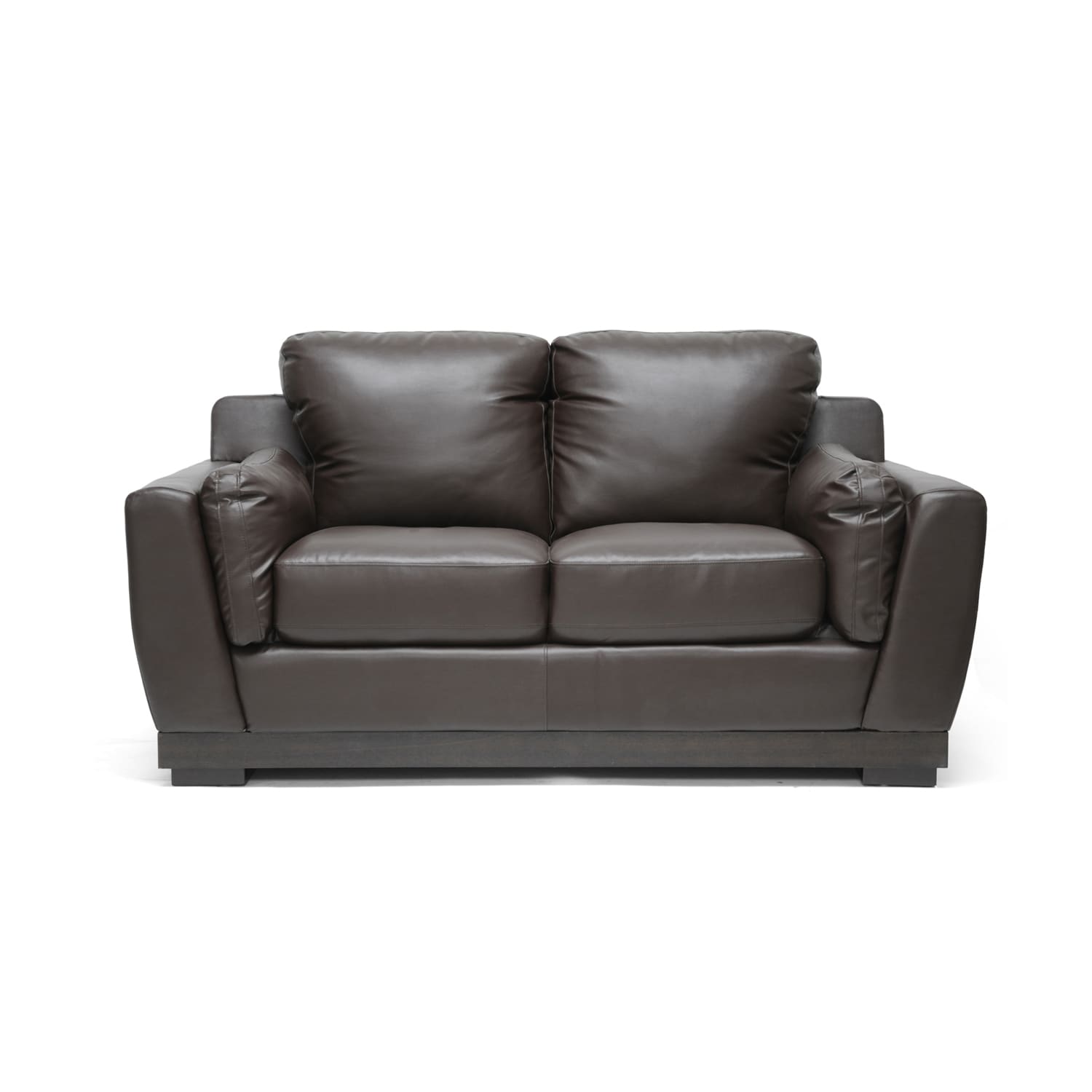 Baxton Studio Cronus Brown Leather Modern Sofa Set