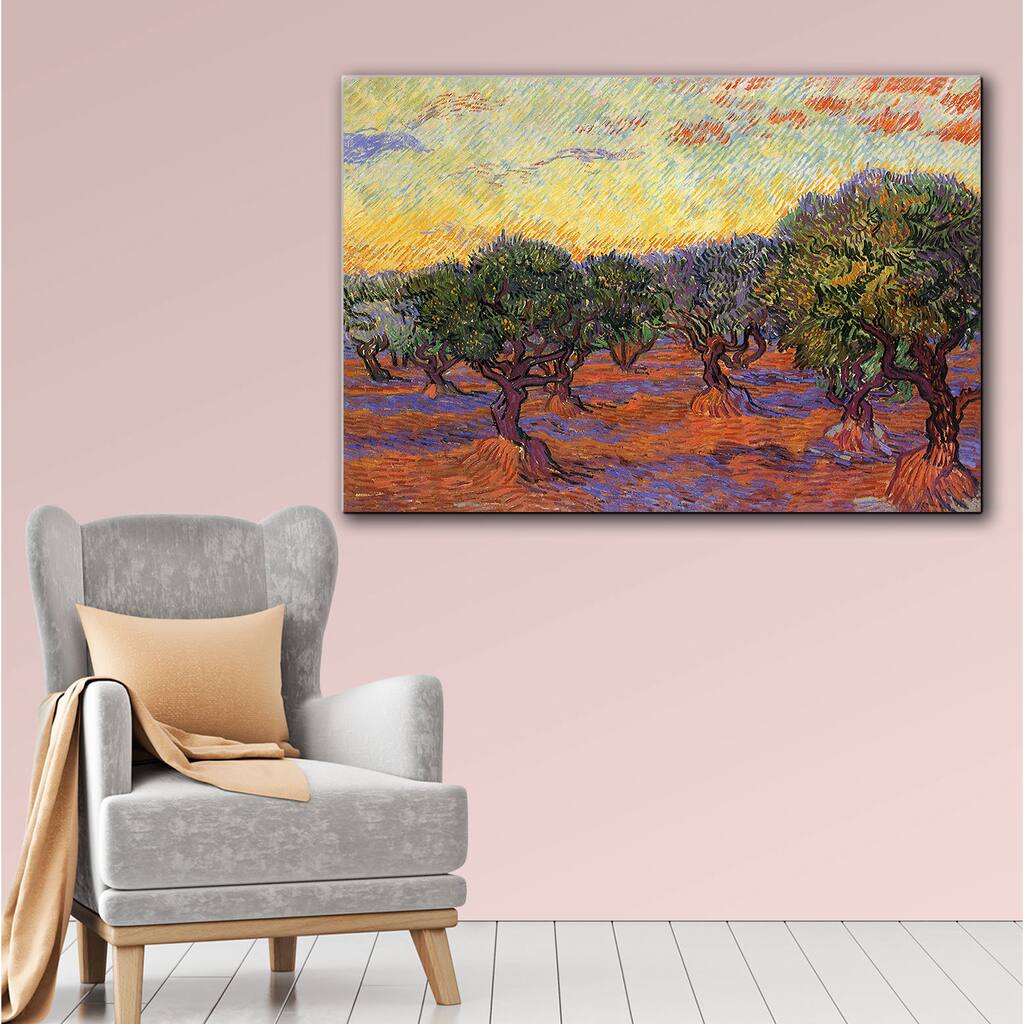 Vincent van Gogh 'Olive Grove with Yellow Sky' Wrapped Canvas Art