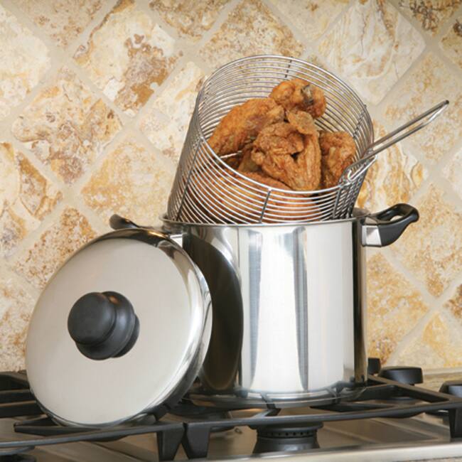Stainless Steel Deep Fryer with Strainers Set