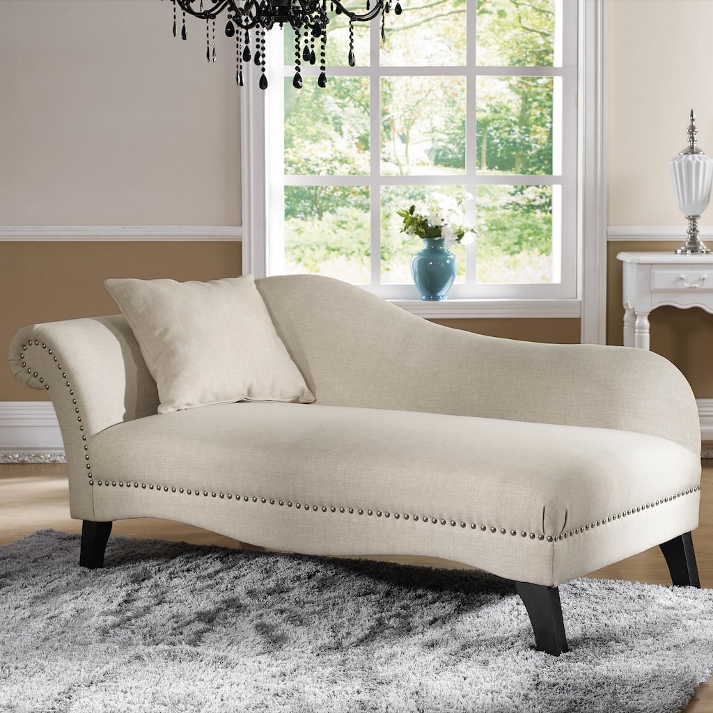Baxton Studio 'Phoebe' Beige Linen Modern Chaise Lounge