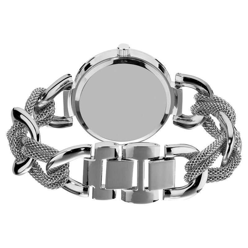 Akribos XXIV Women's Multifunction Stainless Steel Mesh-link Silver-Tone Bracelet Watch - silver