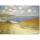 preview thumbnail 1 of 2, Global Gallery Claude Monet 'Path in The Wheat at Pourville' Stretched Canvas - Multi