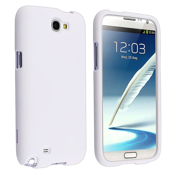 BasAcc White Rubber Coated Case for Samsung Galaxy Note II N7100 BasAcc Cases & Holders