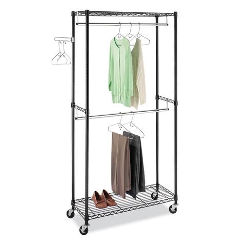 Whitmor Supreme Double Rod Rolling Garment Rack