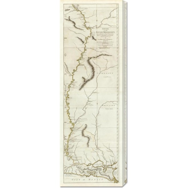 Lieut. Ross 'Course of the River Mississipi, from the Balise to Fort Chartres, 1775' Stretched Canvas Canvas