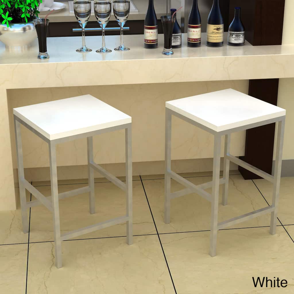 Carson White 24-inch Stool