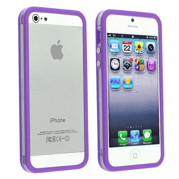 BasAcc Clear/ Purple Bumper Case for Apple iPhone 5/ 5S BasAcc Cases & Holders