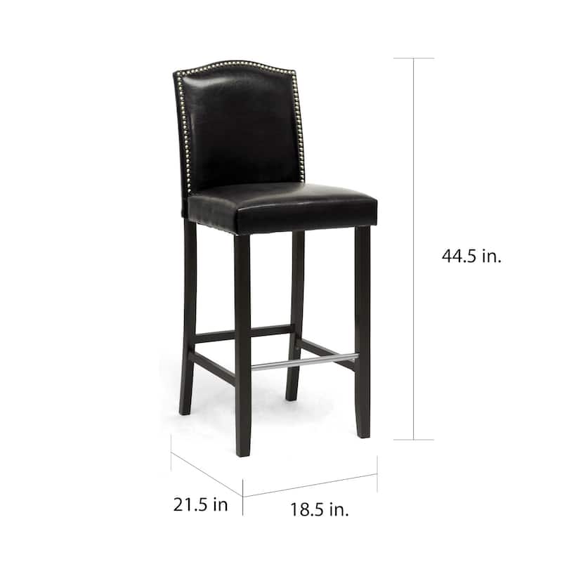 Copper Grove Checleset Traditional Faux Leather 30-inch Bar Stool Set