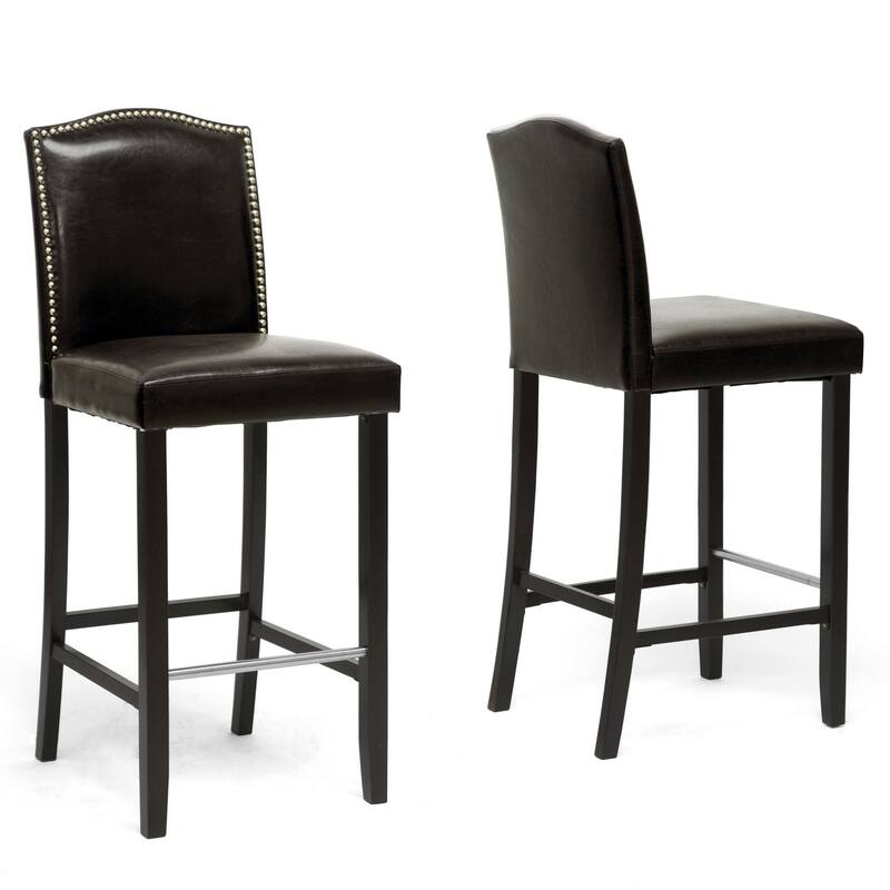 Copper Grove Checleset Traditional Faux Leather 30-inch Bar Stool Set - Brown