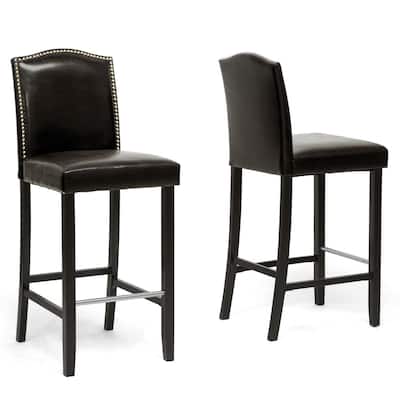 Copper Grove Checleset Traditional Faux Leather 30-inch Bar Stool Set
