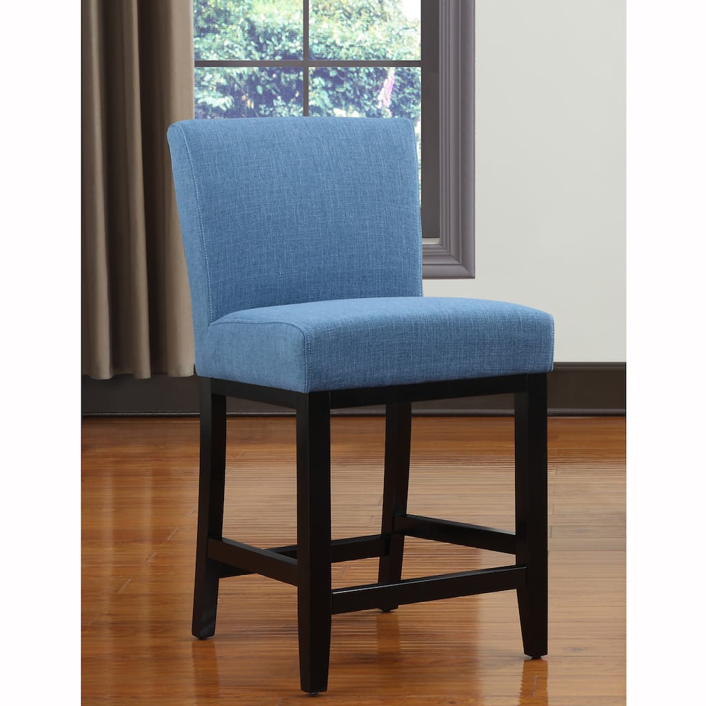 Portfolio Orion Caribbean Blue Linen Upholstered 23-inch Bar Stool