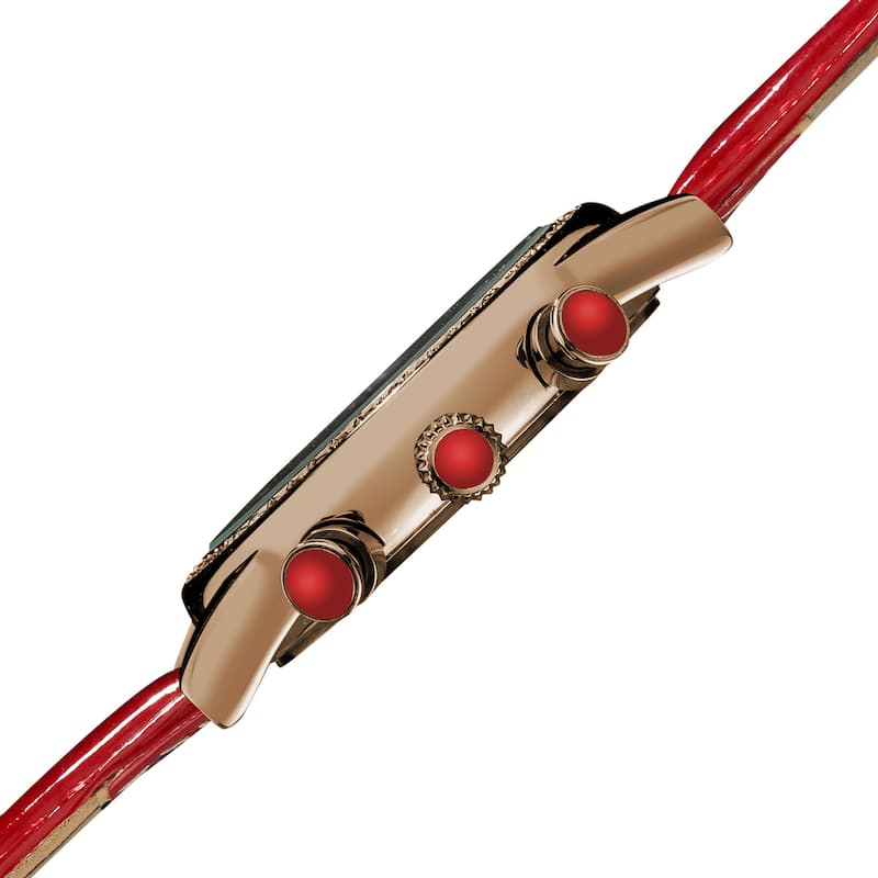 Akribos XXIV Women's Red Multifunction Dazzling Strap Watch
