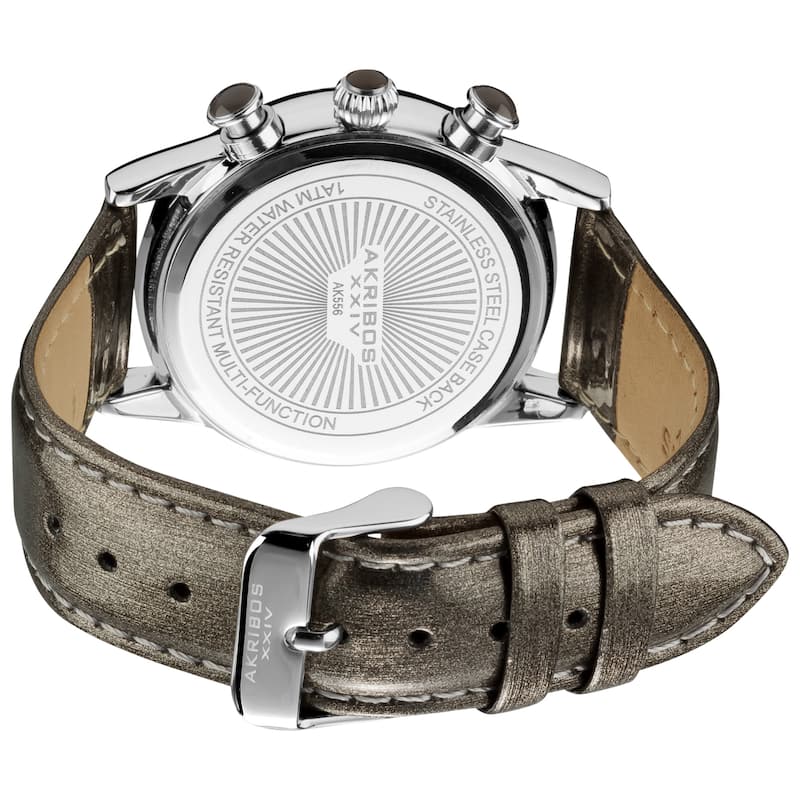 Akribos XXIV Women's Multifunction Dazzling Gray Strap Watch - grey