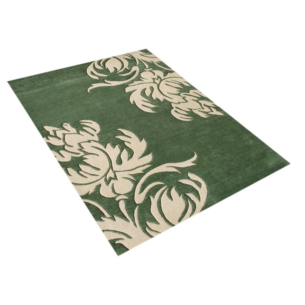 Hand-tufted Vineyard Green Wool Rug (5' x 8') - 5' x 8'