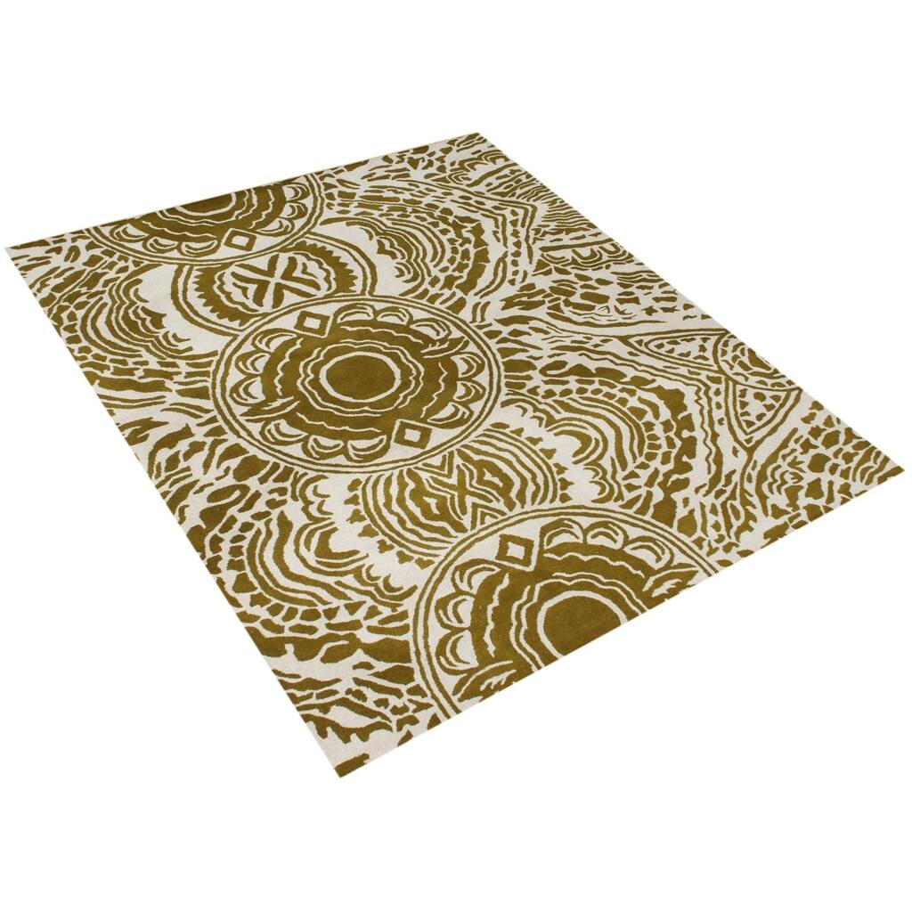 Hand-tufted Lambs Wool White Wool Rug (5' x 8') - 5' x 8'