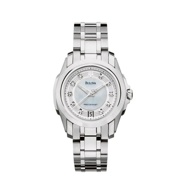 Shop Bulova Women's 'Precisionist' Stainless Steel Diamond-Accent Watch ...