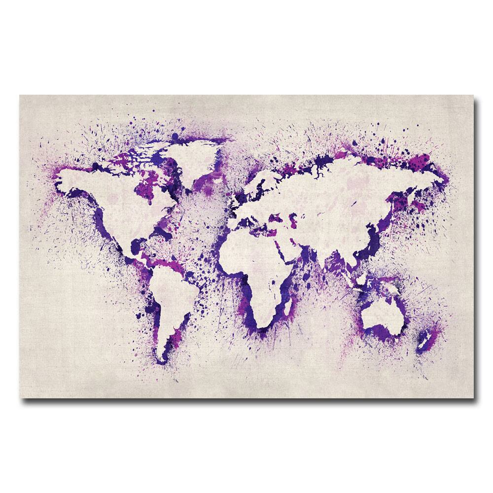 Michael Tompsett 'Paint Outline World Map II' Canvas Art