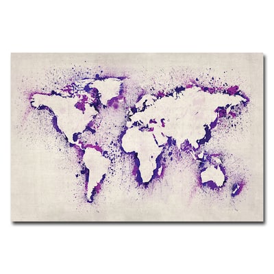 Michael Tompsett 'Paint Outline World Map II' Canvas Art