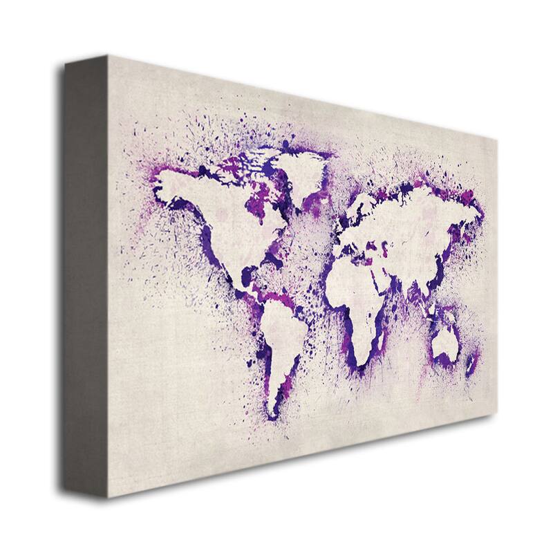 Michael Tompsett 'Paint Outline World Map II' Canvas Art