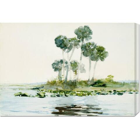 Global Gallery Winslow Homer 'St. Johns River, Florida' Stretched Canvas Art - Ivory/Green