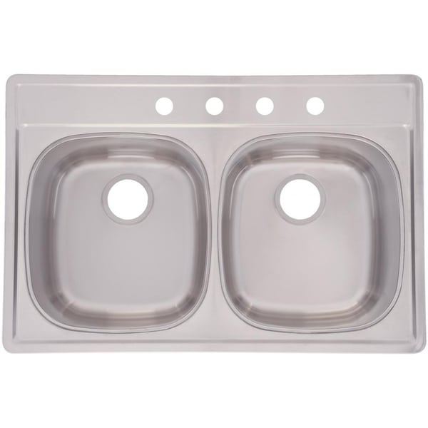 Shop Franke Double Bowl Top Mount 8.5-inch Deep Stainless ...