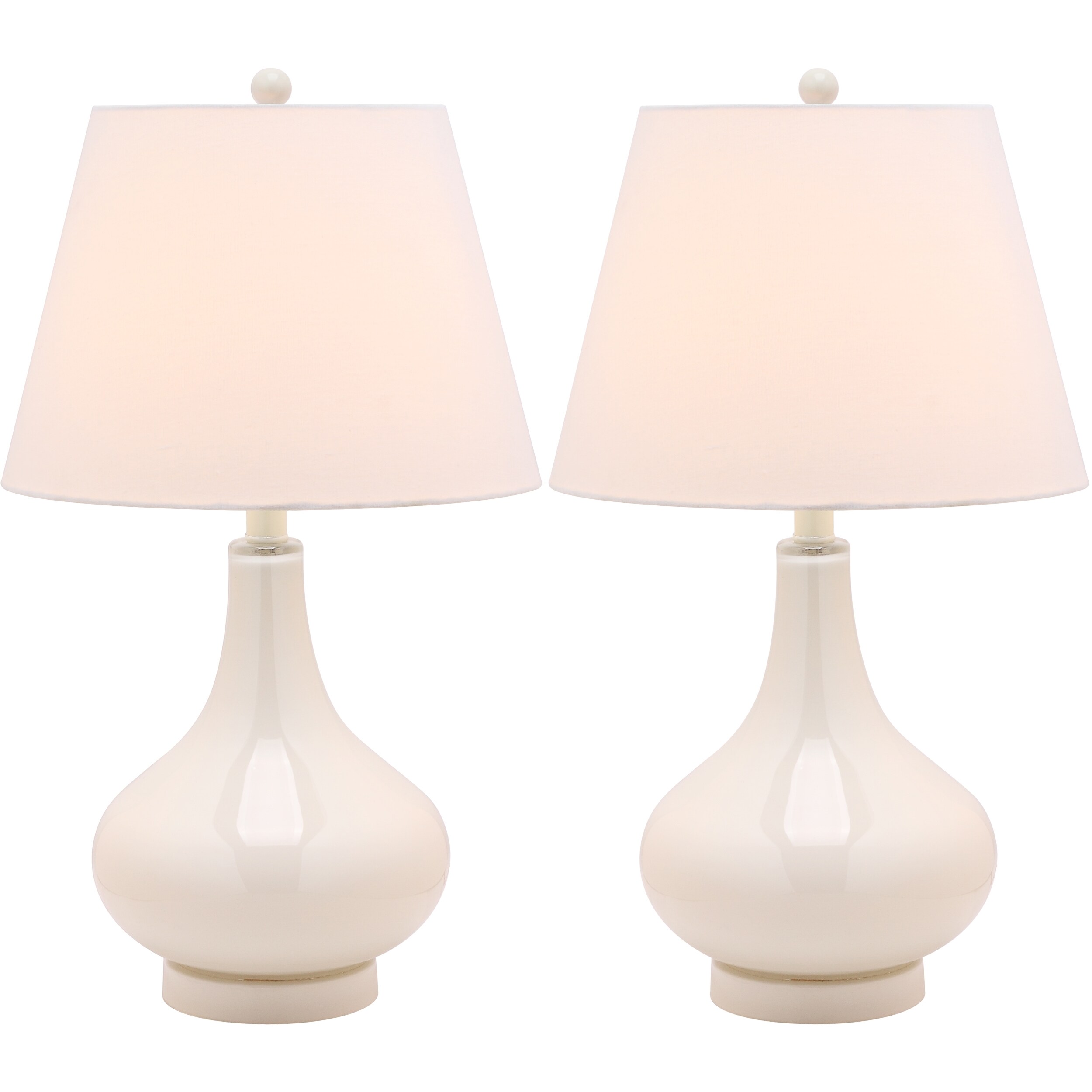 Amy Gourd Glass 1 light Pearl White Table Lamps (Set of 2) Today $204