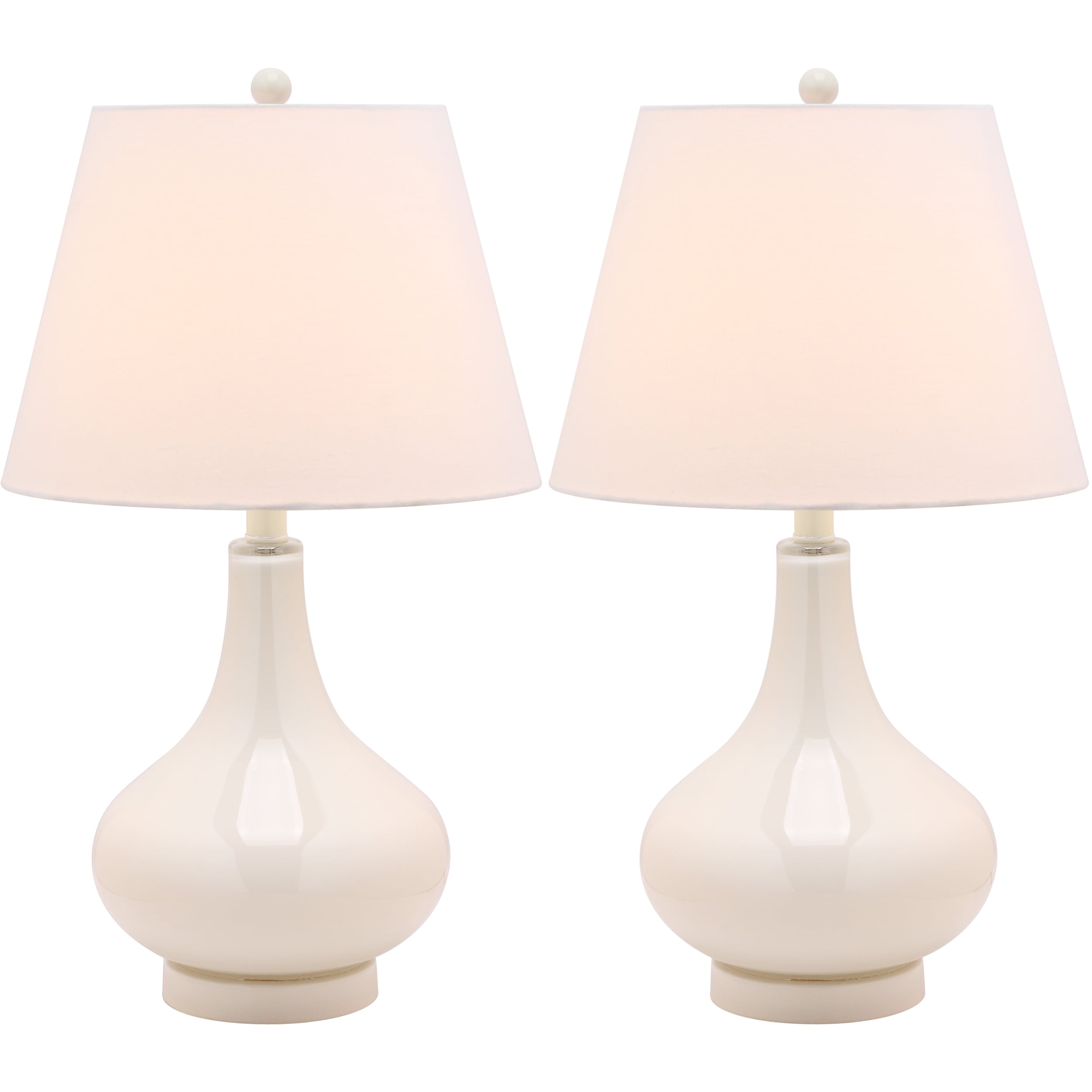 Amy Gourd Glass 1 light Pearl White Table Lamps (Set of 2) Today $204