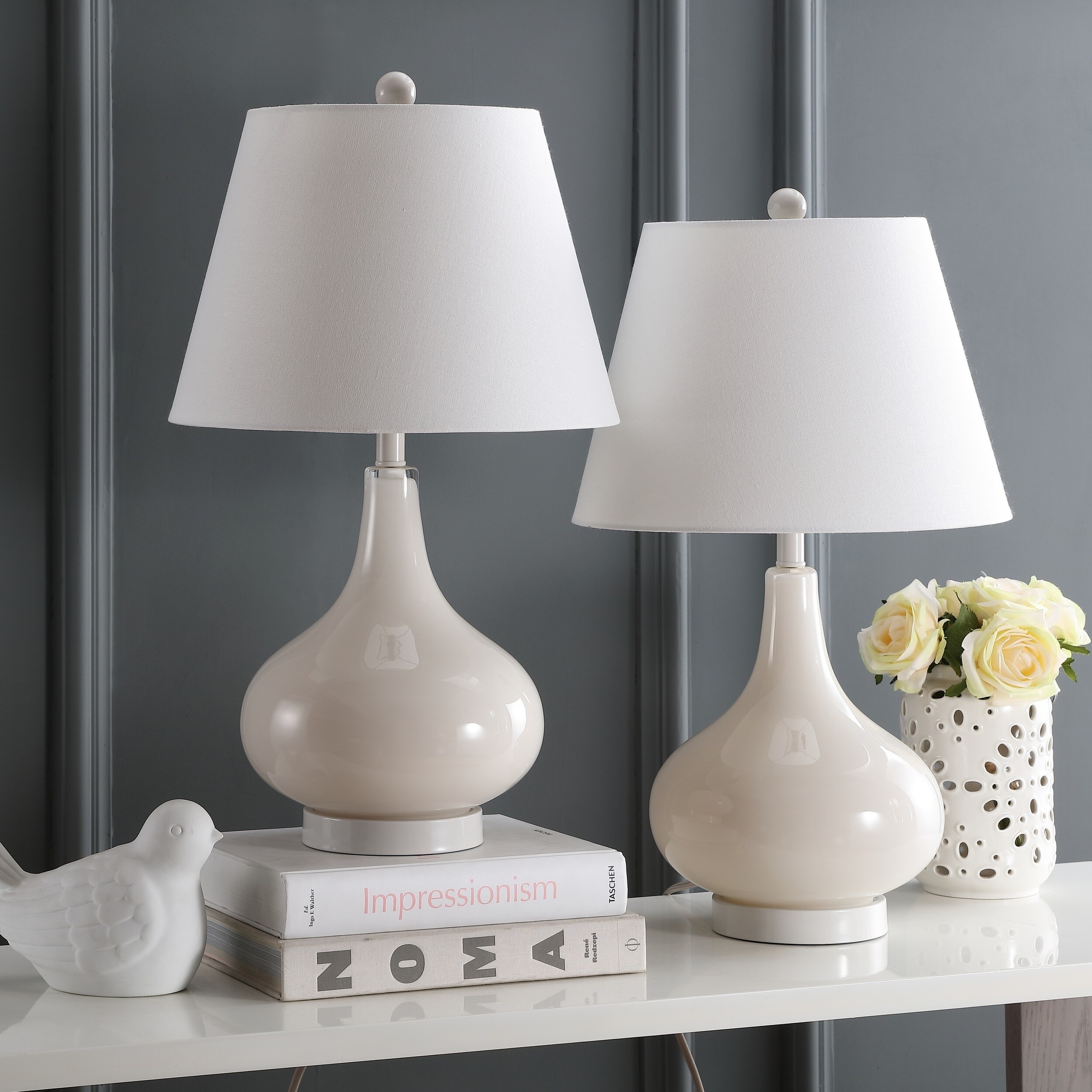 Safavieh Lighting 24 Inch Amy Gourd Gl Pearl White Table Lamp Set Of 2 Safavieh Lighting 24 Inch Amy Gourd Gl Pearl White Table Lamp Set Of 2