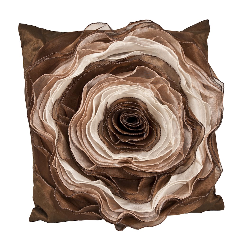 Decorative Rose Down Filled Throw Pillow
