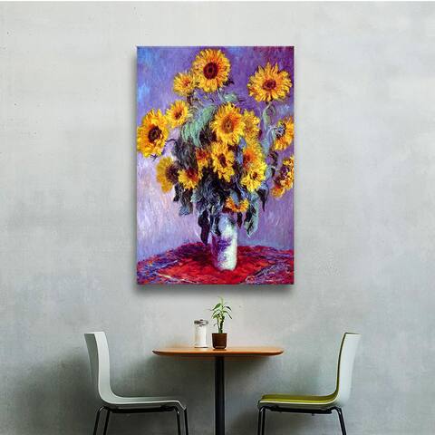 Claude Monet 'Sunflowers' Wrapped Canvas