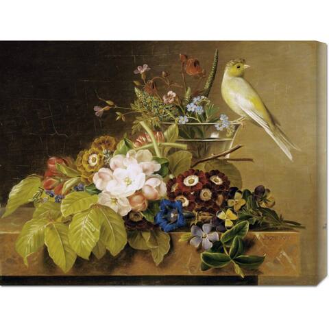 Global Gallery Johan Laurents Jensen 'Sweet William, Forget Me Not' Stretched Canvas Art