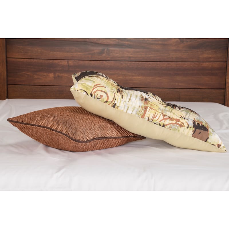Graffiti 6-piece Duvet Cover Set with Insert - Brown/Cream