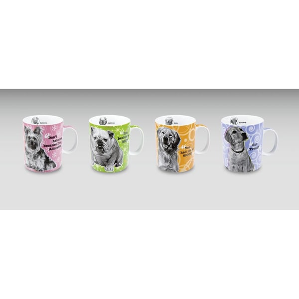 Konitz 'Assorted Dog' Porcelain Mugs (Set of 4) Konitz Mugs