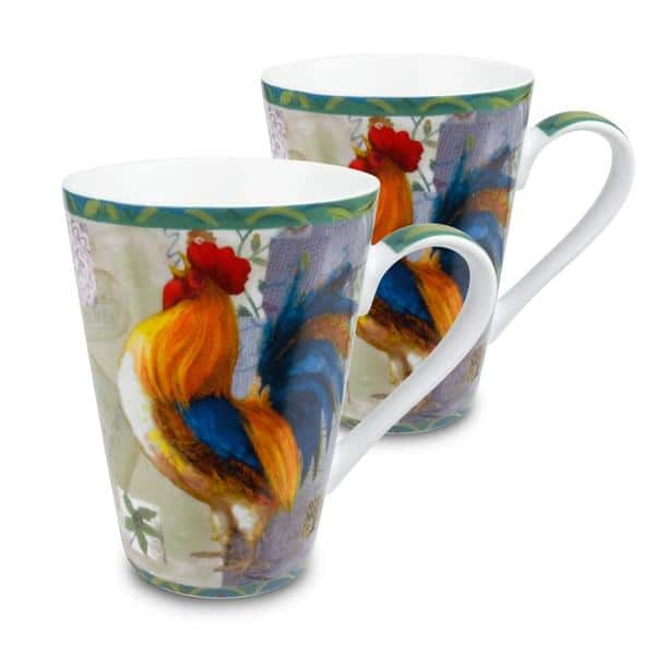 Rooster Bird Porcelain Measuring Cups, Set of 4