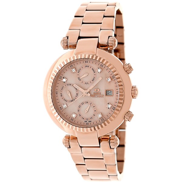 Swiss Precimax Women's Rose Goldtone Steel Watch - Overstock Shopping ...