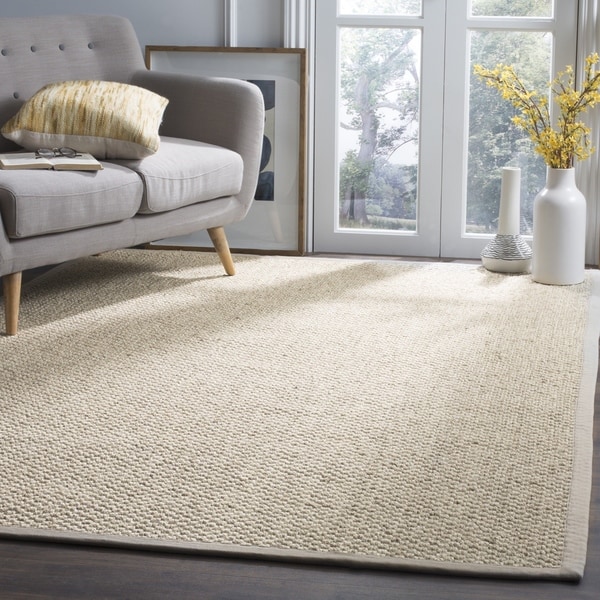 Safavieh Casual Natural Fiber Chunky Basketweave Marble Ivory / Taupe Sisal Rug
