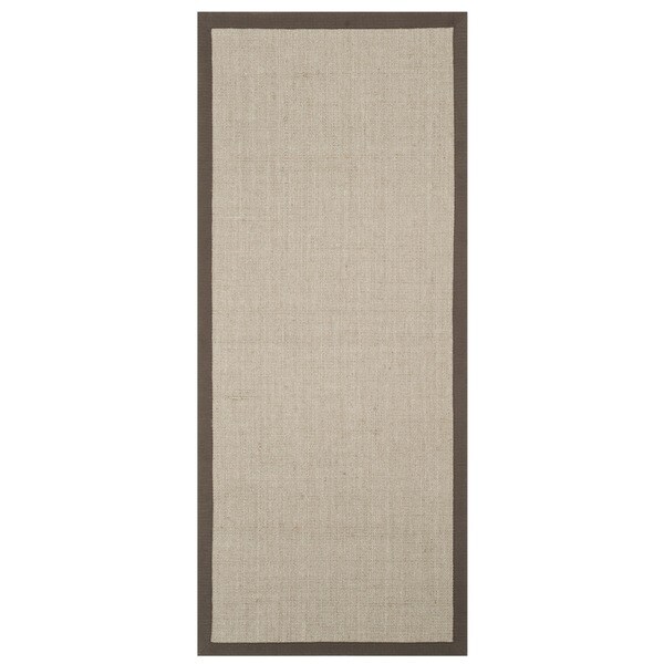 Safavieh Casual Natural Fiber Taupe and Light Brown Border Sisal Runner