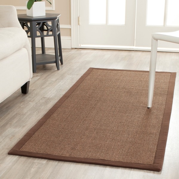 Safavieh Casual Natural Fiber Brown and Brown Border Sisal Runner