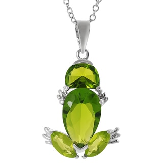 Tressa Sterling Silver Green Cubic Zirconia Frog Necklace Tressa Cubic Zirconia Necklaces