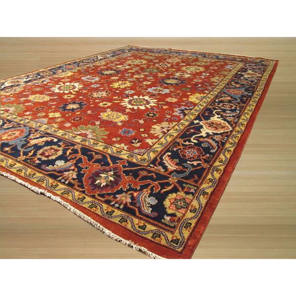 Hand-knotted Wool Rust Traditional Oriental Super Mahal Design Area Rug