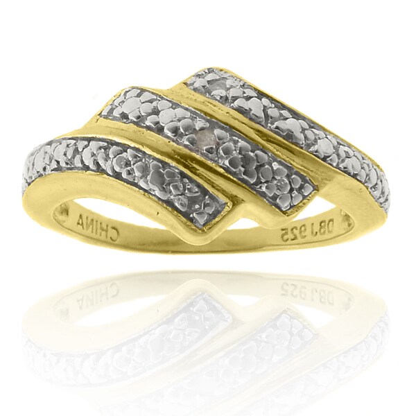 Finesque 18k Yellow Gold over Silver Diamond Accent Ring