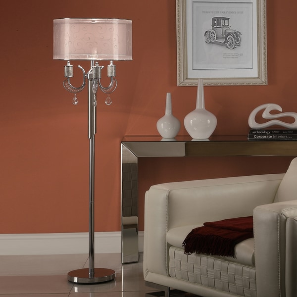 Alonza Chrome Crystal Floor Lamp Floor Lamps