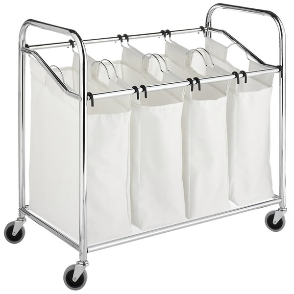 Whitmor 60973529BB Chrome 4section Laundry Sorter