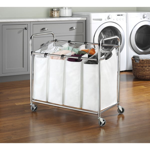 Shop Whitmor Chrome 4section Laundry Sorter Free Shipping Today 7574574