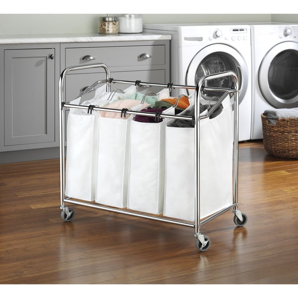 Shop Whitmor Chrome 4-section Laundry Sorter - Free Shipping Today ...