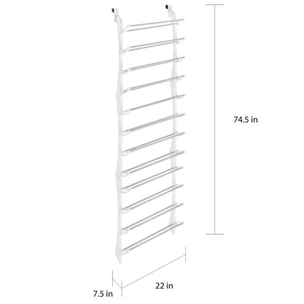 Whitmor Wood Stackable 2-Shelf Shoe Rack, White, 24 inches