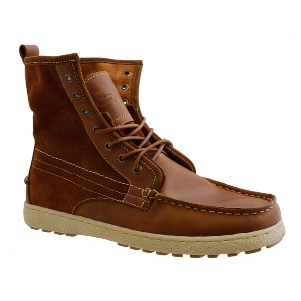 GBX Men's Leather/ Canvas Work Boots - 15004284 - Overstock.com ...