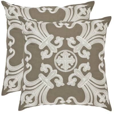 Safavieh Margaret Decorative Pillows Khaki Set of 2 PIL155A 2222 SET2