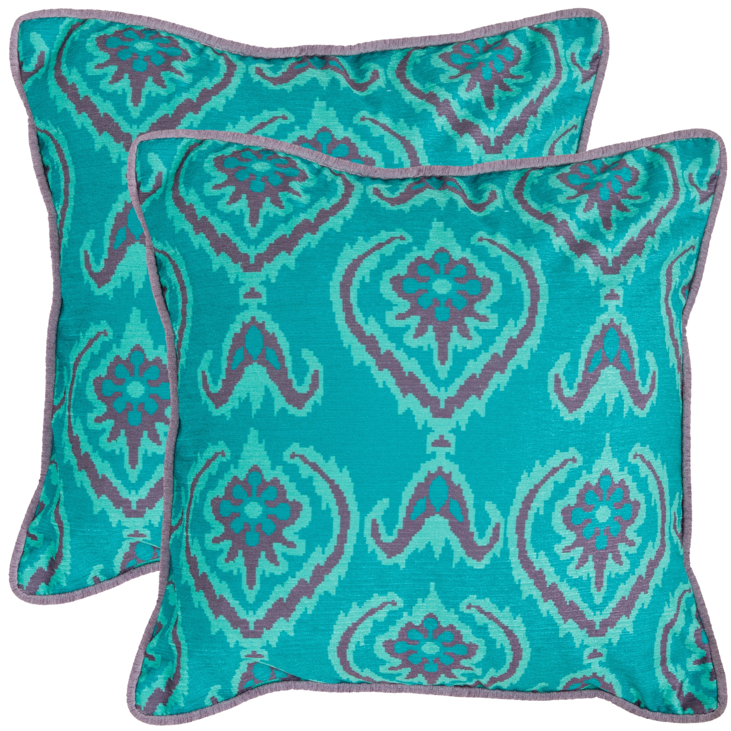 Safavieh Alpine 20inch Aqua Blue Decorative Pillows (Set of Blue 1'8