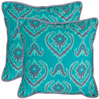 SAFAVIEH Alpine 22-inch Aqua Blue Decorative Pillows (Set of 2)
